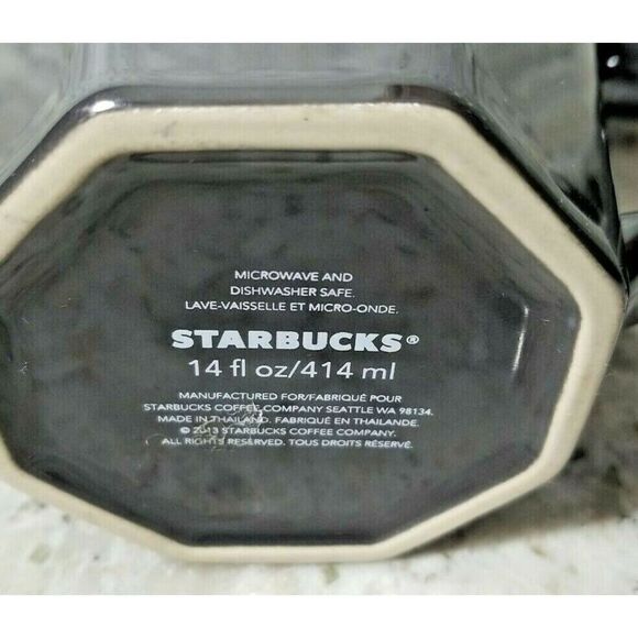 Starbucks 2013 Octagon Coffee Mug Cup Silver Gray Grey Metallic 14OZ - Picture 4 of 4